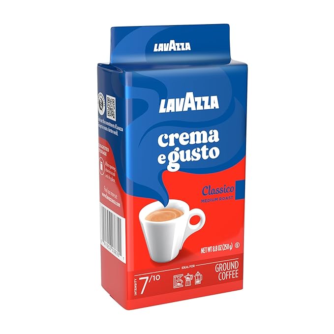 Lavazza Crema e Gusto Ground Coffee Medium Roast Arabica and Robusta Blend 8.8 oz Brick (Pack of 4)