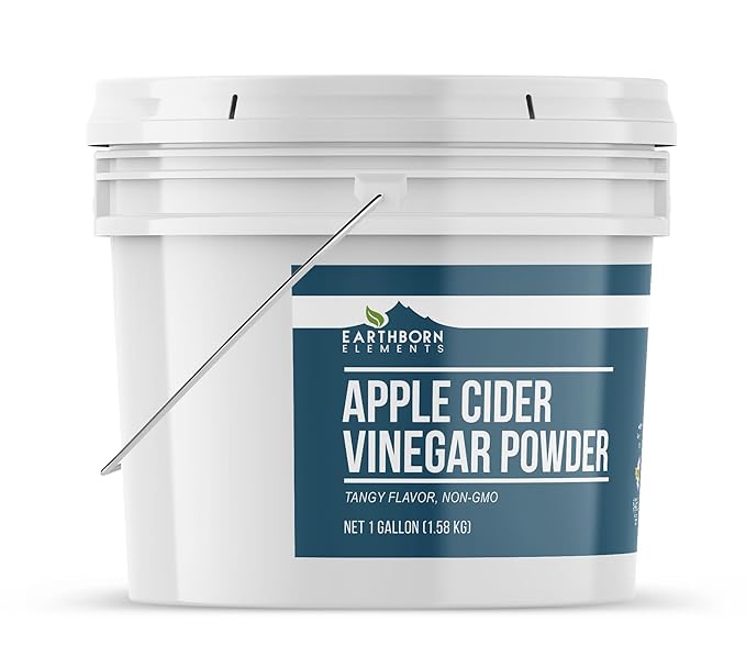 Earthborn Elements Apple Cider Vinegar Powder 1 Gallon Bucket Cooking &amp Baking Dry Powder (Pack of 2)