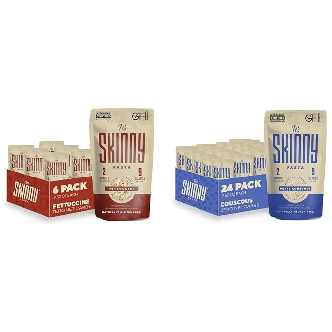 It’s Skinny Fettuccine &amp Pearl Couscous Bundle– Pre-Cooked Plant-Based Grain-Free Ready to Eat (30-Pack)