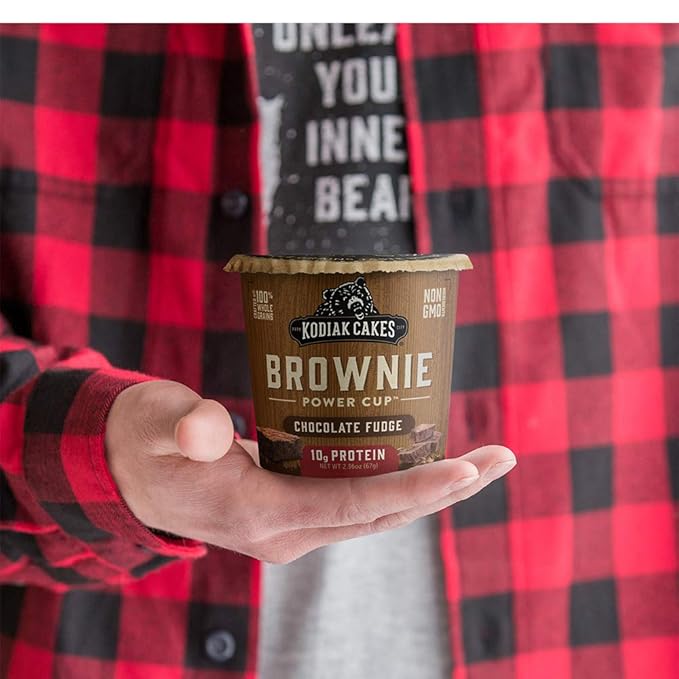Kodiak Cakes Chocolate Fudge Brownie in a Cup 2.36 Ounce (Pack of 12) (Packaging May Vary)