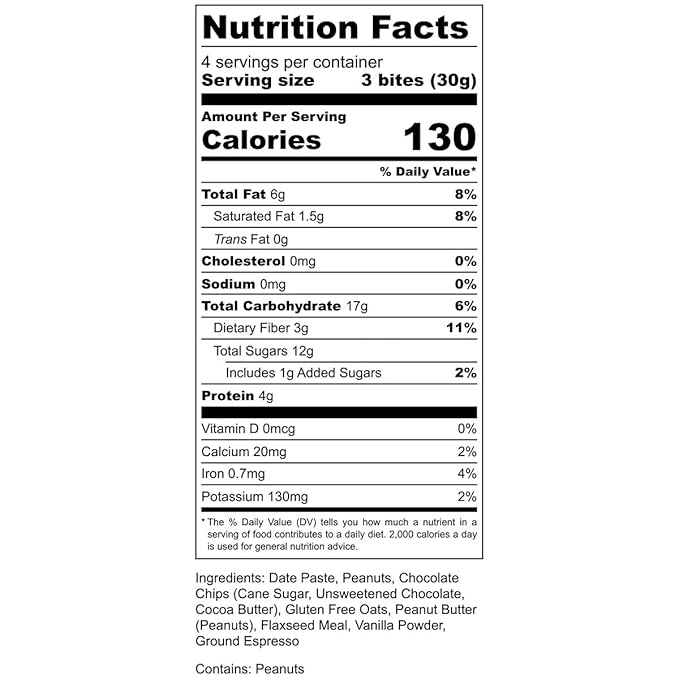 AMG Snacks Espresso Energy Bites | 4.3 oz Pack of 6 (72 Bites Total) | Date and Nut Energy Snacks Protein Bars | Non GMO Gluten Free Vegan Protein Bites | Made with All Natural Ingredients