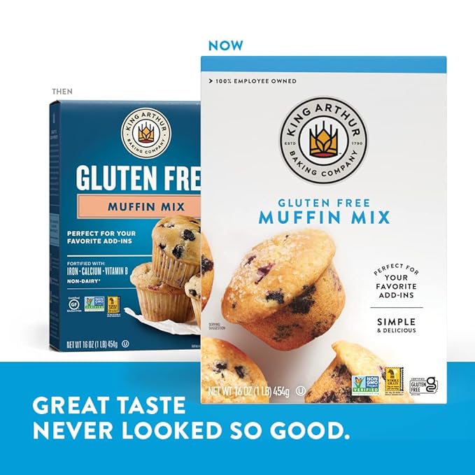 King Arthur Gluten-Free Muffin Mix Certified Gluten-Free Non-GMO Project Verified Certified Kosher 16 Oz
