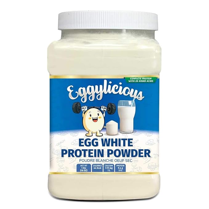 Eggylicious Egg White (Albumin) Powder Dried Natural Protein Powder Made from Fresh Eggs PasteurizedNon-GMO No Additives Used for Baking Icing1lbs(16oz)