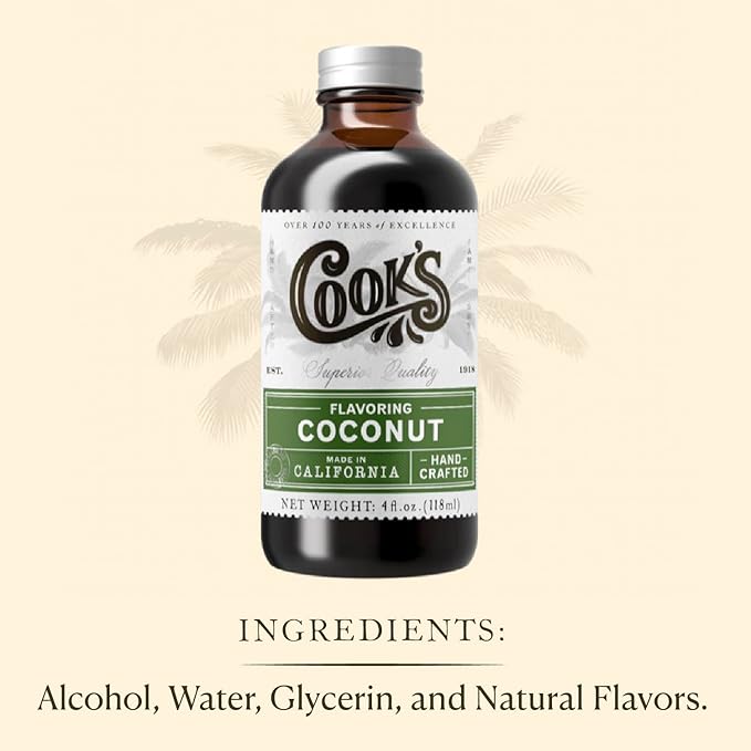 Cook's Coconut Flavoring for Cakes Cookies Pastries Ice Creams Smoothies 16 oz