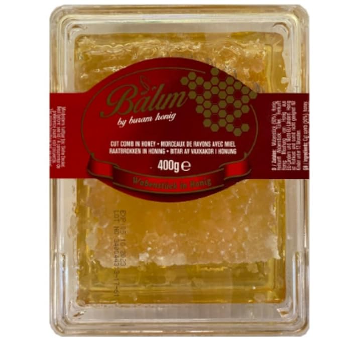 Balim honeycomb Cut Comb in Honey 400 Gram [ 14 oz ] by Pufai