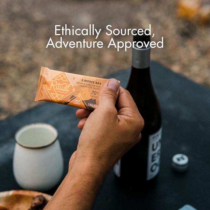 Ritual Chocolate S’mores Mini Bars 8-Pack – 70% Dark Chocolate with Caramelized Sugar &amp Graham Cracker Crumbs – Artisan Bean-to-Bar 25g Each