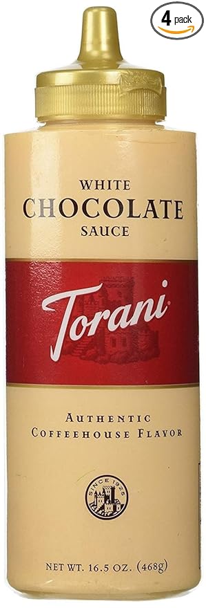 Torani White Chocolate Sauce 16.5 OZ (Pack of 4)