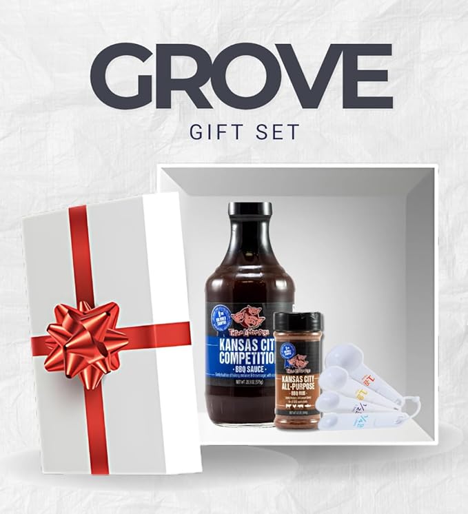 Three Little Pigs Kansas City All-Purpose BBQ Rub 6.5 oz and Competition BBQ Sauce 20.3 oz Bundle with Measuring Spoon – Rubs for Smoking Barbecue Sauce for Ribs &amp Pork – Gift Set (3 Items)