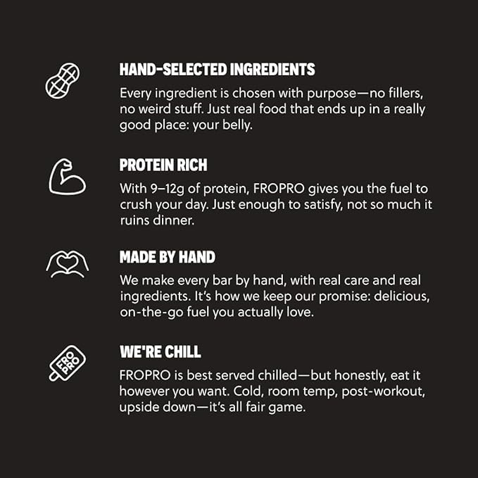 FROPRO Snack Bar - Peanut Butter Snack Bars - Gluten Free Dairy Free Non GMO Plant Based Protein Snacks Bar - Crave-worthy &amp Great On-the-Go | Cookies and Cream 24 Pack
