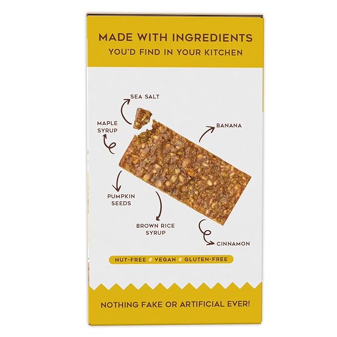 Banana Bread Protein Bars - Plant Based Seed-Based Protein School Safe Nut-Free Gluten-Free 1.6 oz (14 Count)