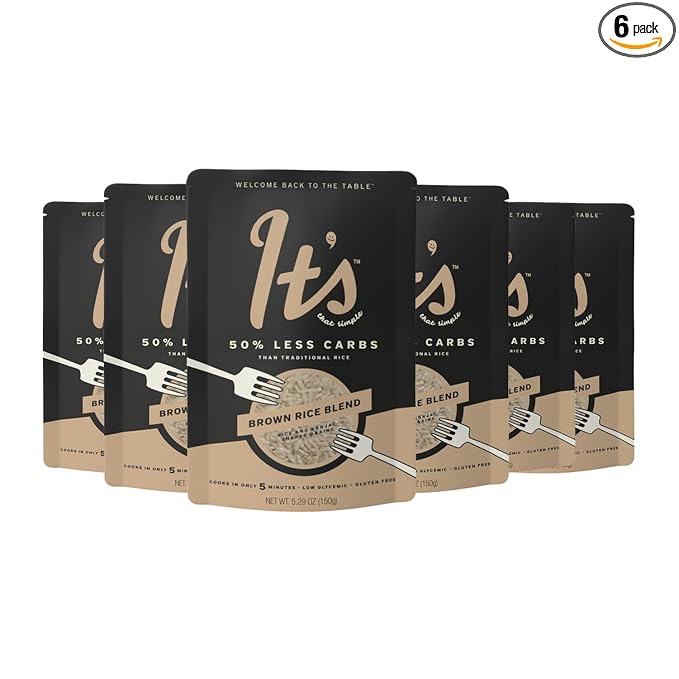 It’s That Simple Brown Rice Blend from It's Skinny 50% Less Carbs Certified Gluten-Free Non-GMO &amp Vegan Cooks in 5 Minutes – 5.29 oz (Pack of 6)