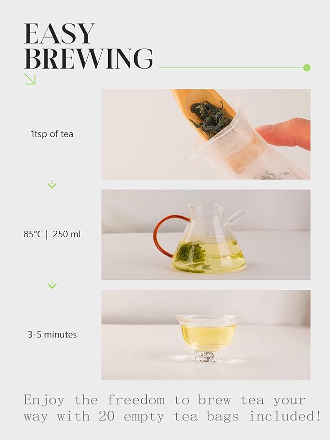 CO-OP 1950 Golden Green Tea Loose Leaf Tea 100g High Mountain Whole Loose Leaf Green Tea Naturally Smooth &amp Refreshing Rich in Antioxidants No Additives 20 Empty Tea Bags Included Tin