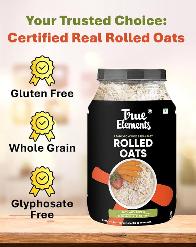 True Elements Rolled Oats 1.2kg - Oats Breakfast Healthy Food 100% Wholegrain