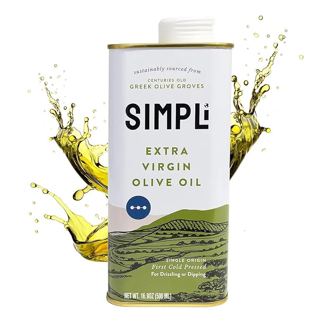 SIMPLi 100% Greek Extra Virgin Olive Oil Olive Oil Extra Virgin Cold Pressed from Koroneiki Olives Single Origin from Sparta with Bright Peppery Flavor (2 Pack 16.9 oz each)