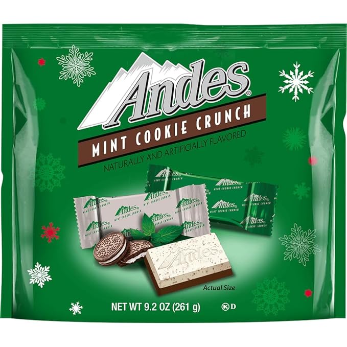 Andes Mint Cookie Crunch Candy Pieces Christmas Stocking Stuffer Bag 9.2 Ounce