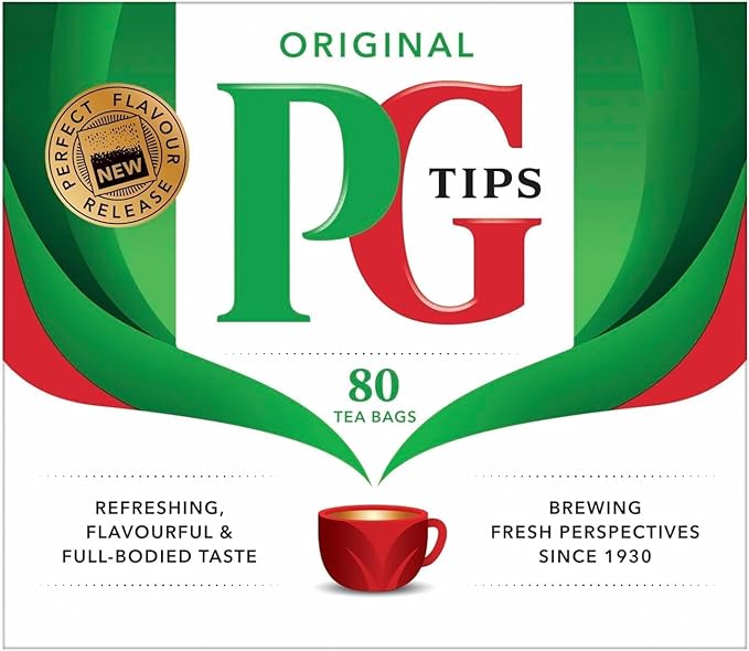 PG Tips 80 Non-Pyramid Teabags Box (Pack of 6)