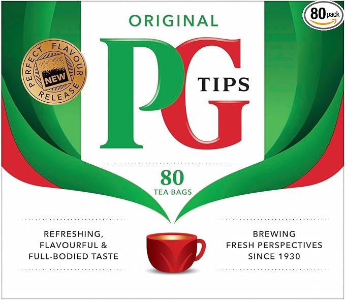 PG Tips 80 Non-Pyramid Teabags Box (Pack of 6)