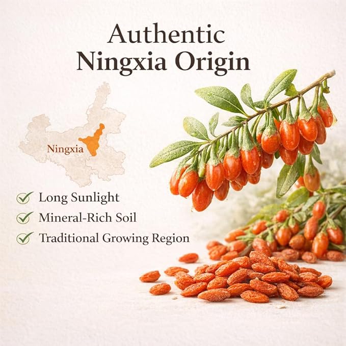 Organic Ningxia Goji Berries – USDA Certified Sun-Dried Superfood Non-GMO Dried Fruit Snack for Tea Oatmeal &amp Smoothies – 12 Ounces Resealable Bag