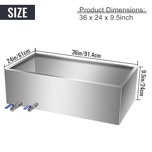 Maple Syrup Evaporator Pan Stainless Steel Maple Syrup Boiling Pan with Valve and Thermomete for Boiling Maple Syrup 36 x 24 x 9.5 Inch