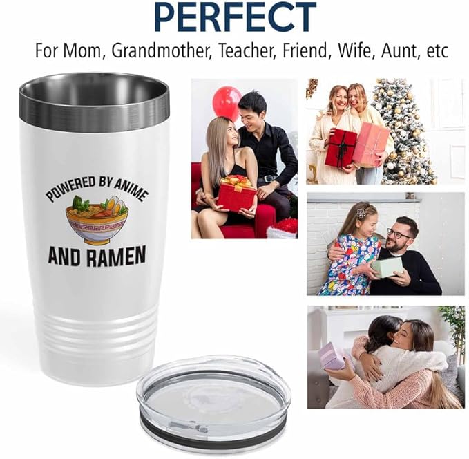 Ramen Lover White Edition Tumbler 20oz - Powered by anime - Food Lovers chicken pumpkin vegan pantry spicy noodles