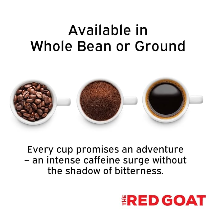 The Red Goat Whole Bean Strong Coffee | Extreme-Caffeine | Strongest on the Market | Delicious Smooth &amp Strong Flavor | [16 OZ] Roasted