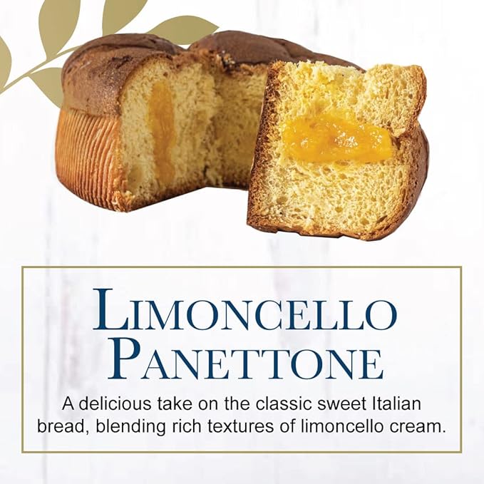 Giusto Sapore Italian Panettone Premium Lemon Limoncello Gourmet Bread 26.4 Ounce - Traditional Dessert - Imported from Italy and Family Owned