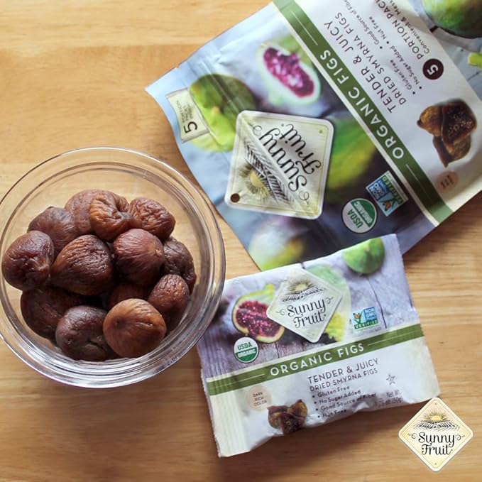 Sunny Fruit Organic Dried Fruit Assortment - Prunes Figs &amp Apricots Variety 3 Bags (15 Individual Portion Packs) | No Preservatives No Sugar Added | ORGANIC NON-GMO VEGAN HALAL KOSHER