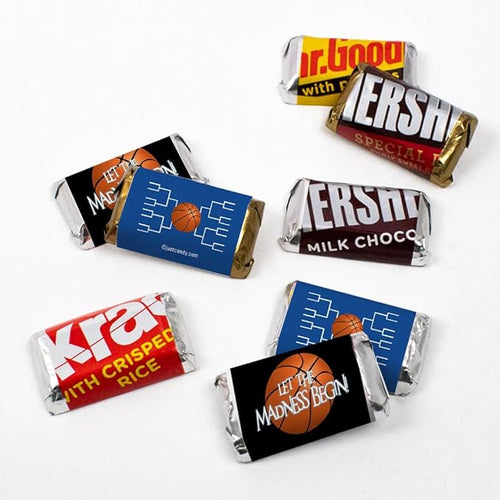 100ct Basketball Party Favors Wrappers for Miniatures Let the Madness Begin (100 Count) - Blue - Candy Not Included