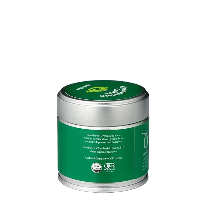 Chamberlain Coffee Ceremonial Matcha Green Tea Powder - First Harvest - Japanese Green Tea + Original Grade Matcha - Hot or Iced - Organic Vegan &amp Gluten-Free Matcha Powder - (30g / 1.06 oz)