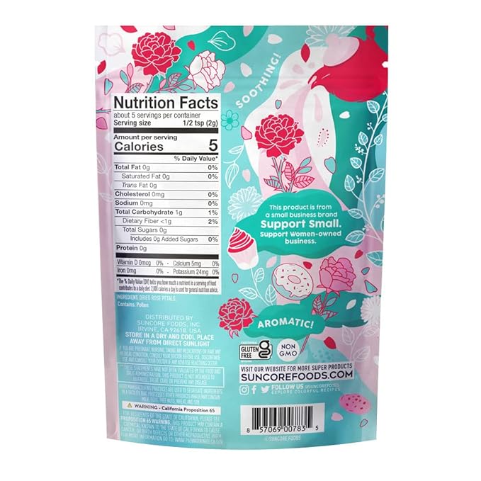 Suncore Foods – Better Together Favorites Starter Bundle 4 Pack – 3 Powders (Blue Pink &amp Purple) &amp Rose Petals Bloom