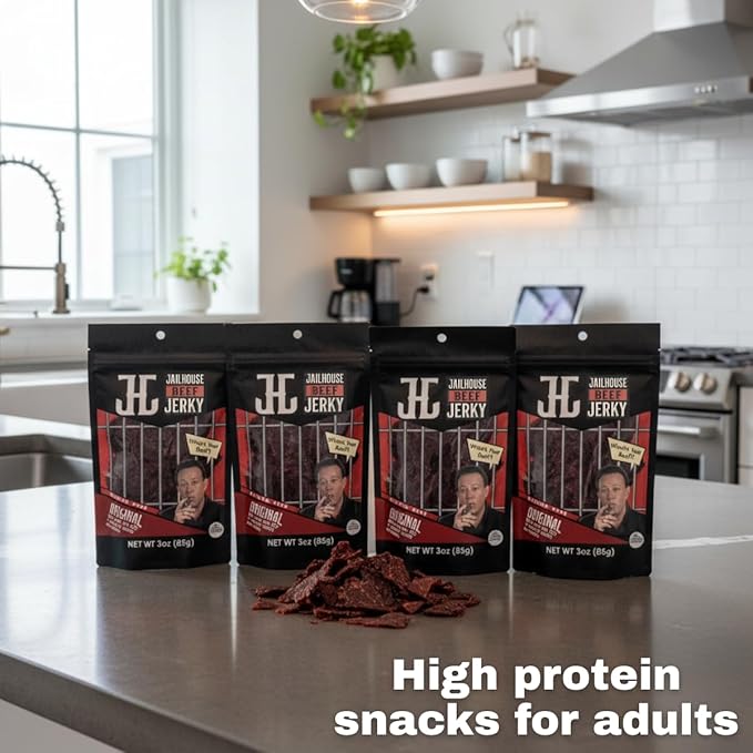 JailHouse Beef Jerky Original | High-Protein Snacks for adults Gluten-Free Jerky Fuel for Active Lifestyles | Uncut Mob Taste | Your Poker Table Carnivore Snax | The Perfect Gourmet Gift for Men