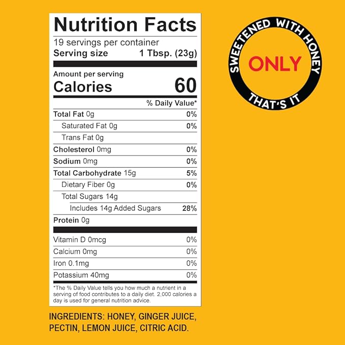 Ginger Bee Honey Tea Concentrate – Real Honey &amp Ginger Korean style Tea with Lemon | 19 Servings | Naturally Sweet No Refined Sugar | Immune Support Throat &amp Digestive Comfort | Hot or Iced