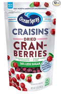 Ocean Spray® Craisins® 50% Less Sugar Dried Cranberries Dried Fruit 5 Oz Pouch (Pack of 12)