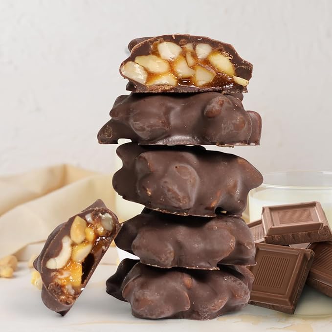 Milk Chocolate Caramel Pecan Nut Clusters Gift Box - by It's Delish | 12 OZ Premium Milk Chocolate Covered Nuts with Carmel Cluster | Christmas Gifts Box of Chocolates Candy Nut Turtles with Pecans –