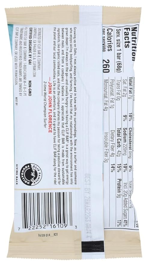 Clif White Chocolate Macadamia Snack Bar 2.4 Ounce -- 192 per case.