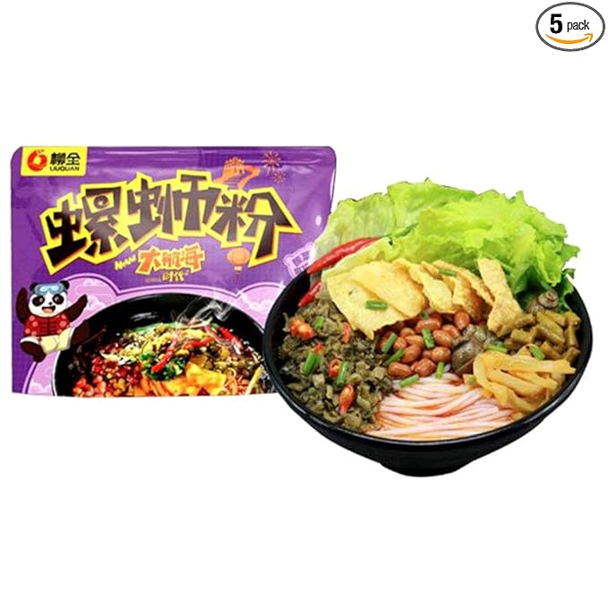 liuquan Rice Noodle Vermicelli with seasoning (Sichuan Spicy &amp Sauerkraut 5 Packs)