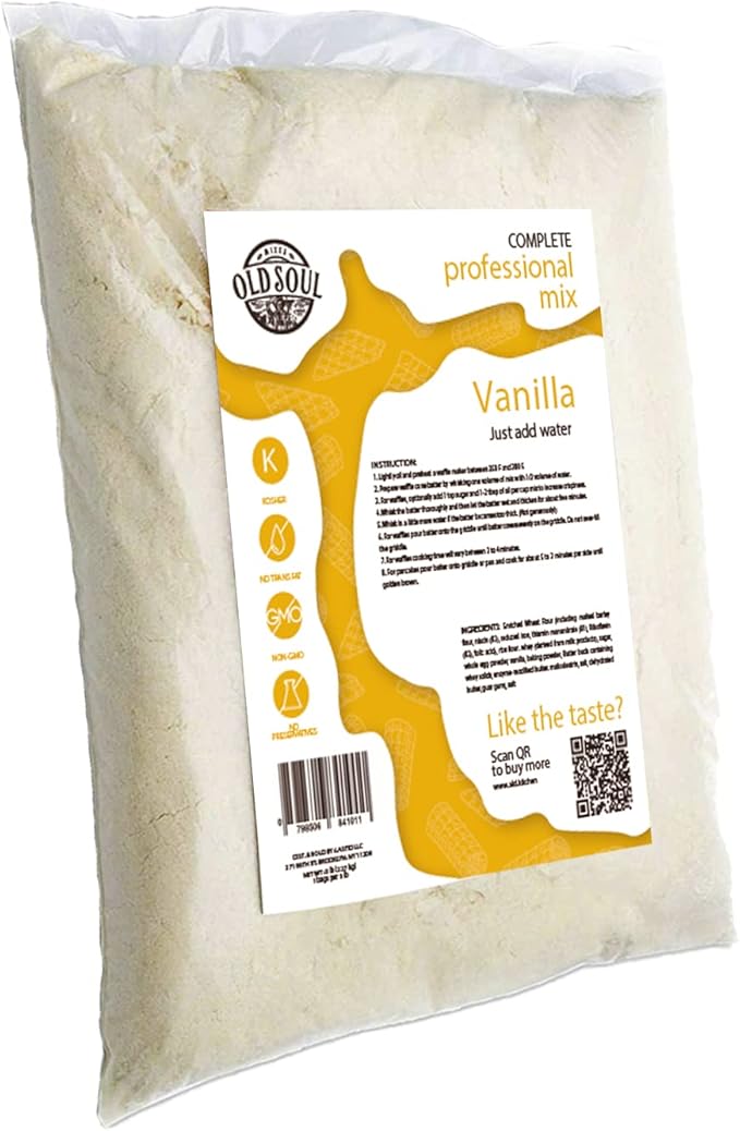 OldSoul Baking Mix for Bubble Waffles | Chocolate &amp Vanilla | Soy &amp Nut free | 30 Lbs (Vanilla)