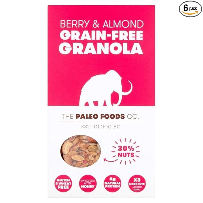 The Paleo Foods Co Berry &amp Almond Grain-Free Granola 340g - Pack of 6