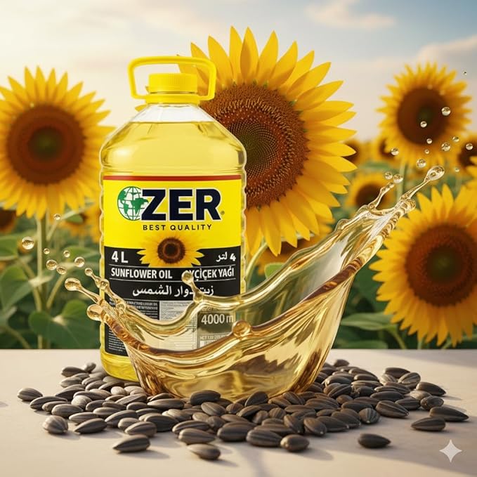 Sunflower Oil 1 Gallon (128 fl oz) – Non-GMO Naturally Refined Cooking Oil for Frying Baking High Smoke Point Light Neutral Taste Ideal for Home &amp Foodservice