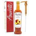 Amoretti - Peach Beverage Infusion 94 Servings Per Bottle (750 ml) - Drink Mix &amp Water Enhancer with Pump for Flavoring Cocktails Waters Teas and other Beverages Preservative Free