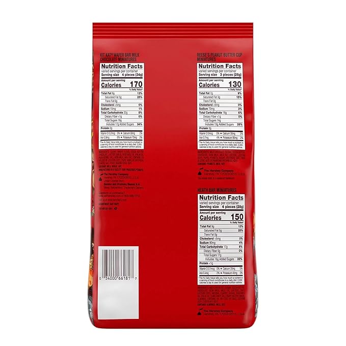 Hershey Assorted Chocolate Miniatures Candy Individually Wrapped Bulk Bag (55 oz. 220 pc.)