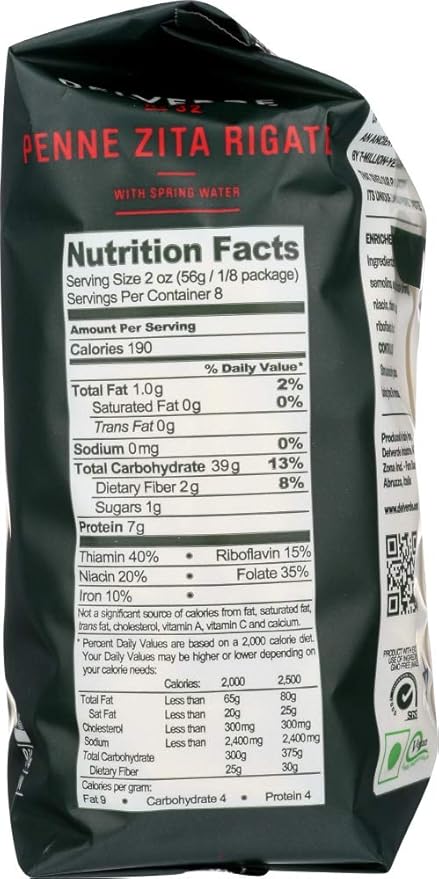 Del Verde Penne Rigate Pasta 1 Pound - 12 per case.