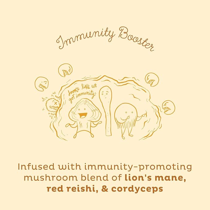 KOS Golden Mylk with Tumeric and Ginger Organic Superfood Latte Powder Adaptogen Mushroom Blend - Coffee Creamer Dessert &amp Smoothie - Caffeine Free Vegan Dairy-Free Gingerbread Chai 28 Serv
