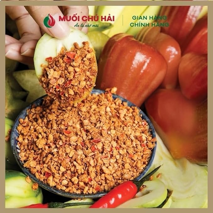 Muoi Toi Ot Sieu Cay Chu Hai Vietnamese Spicy Garlic Salt Seasoning Mix Tay Ninh Specialty 500gram