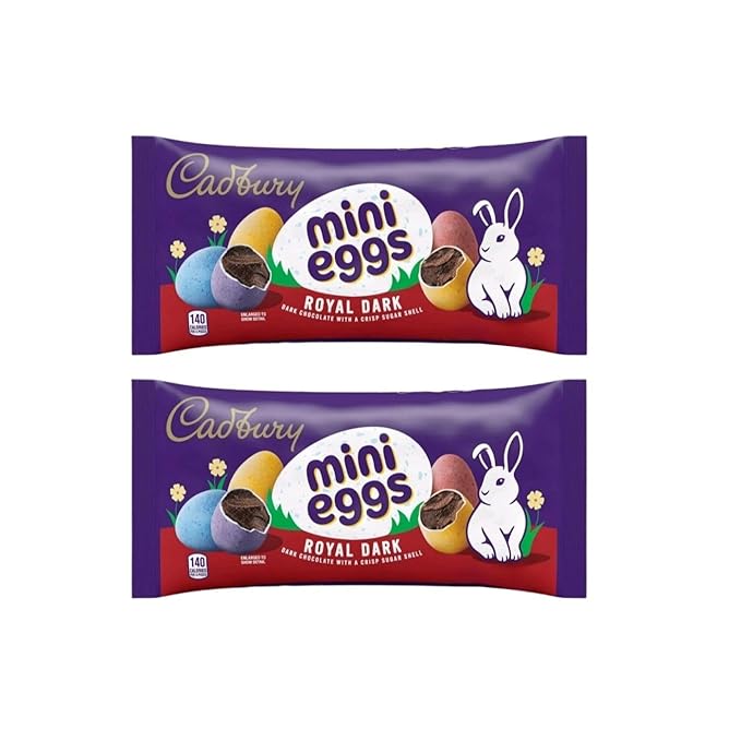 Generic Mini Royal Dark Chocolate Eggs with Crispy Shell | Easter Seasonal Basket Filler | (9oz per bag - 2 Bags)