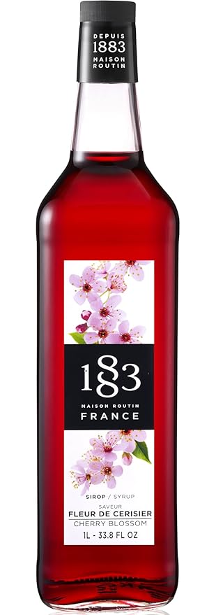 1883 Cherry Blossom Syrup for Drinks Made in France 1 Liter Glass Bottle