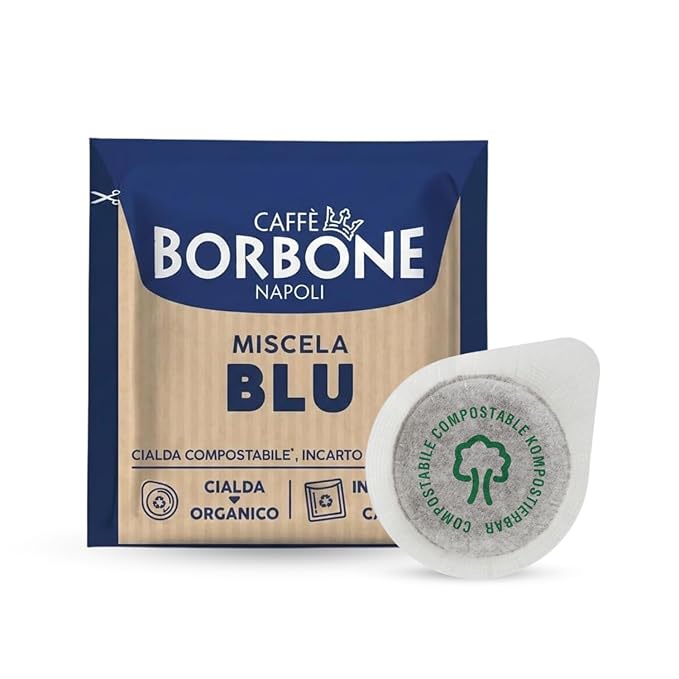 Caffè Borbone Espresso Paper Pods Blue Blend Balanced and Full-Bodied Medium Roast ESE Pods Authentic Italian Espresso - 50 Count