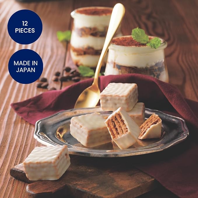 ROYCE' Chocolate Wafers Tiramisu Cream - Chocolate Wafers with Flavorful Filling| Gourmet Snack for Gifting &amp Indulging | Japanese Chocolate from Hokkaido (12 Pieces of Chocolate)