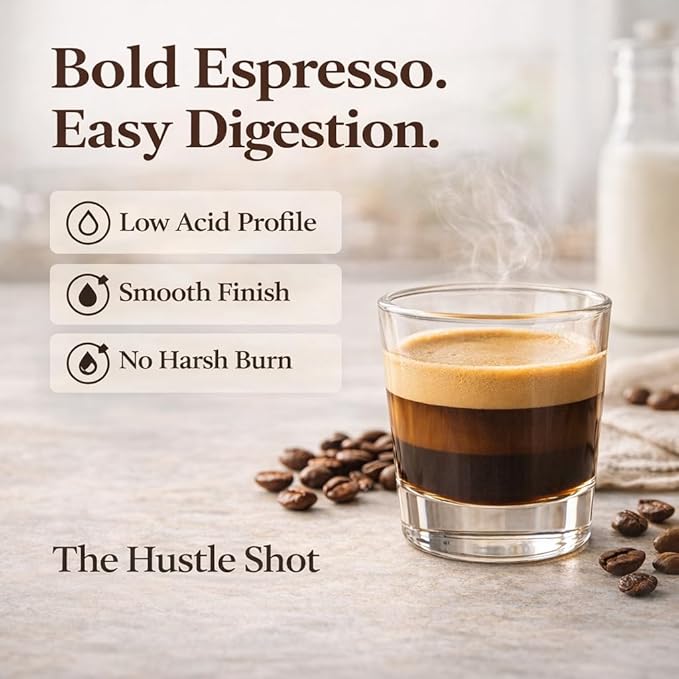 Moksha Organic Espresso Coffee Beans Low Acid Non-GMO Whole Coffee Beans. Medium Roasted to Perfection. Taste of Bakers Cocoa and Toffee. Easy Digestion - 12 OZ