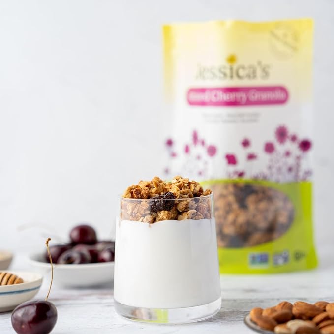 Jessica’s Almond Cherry Granola - Handmade Non-GMO Gluten-Free Whole Grain 11oz (3 Pack)